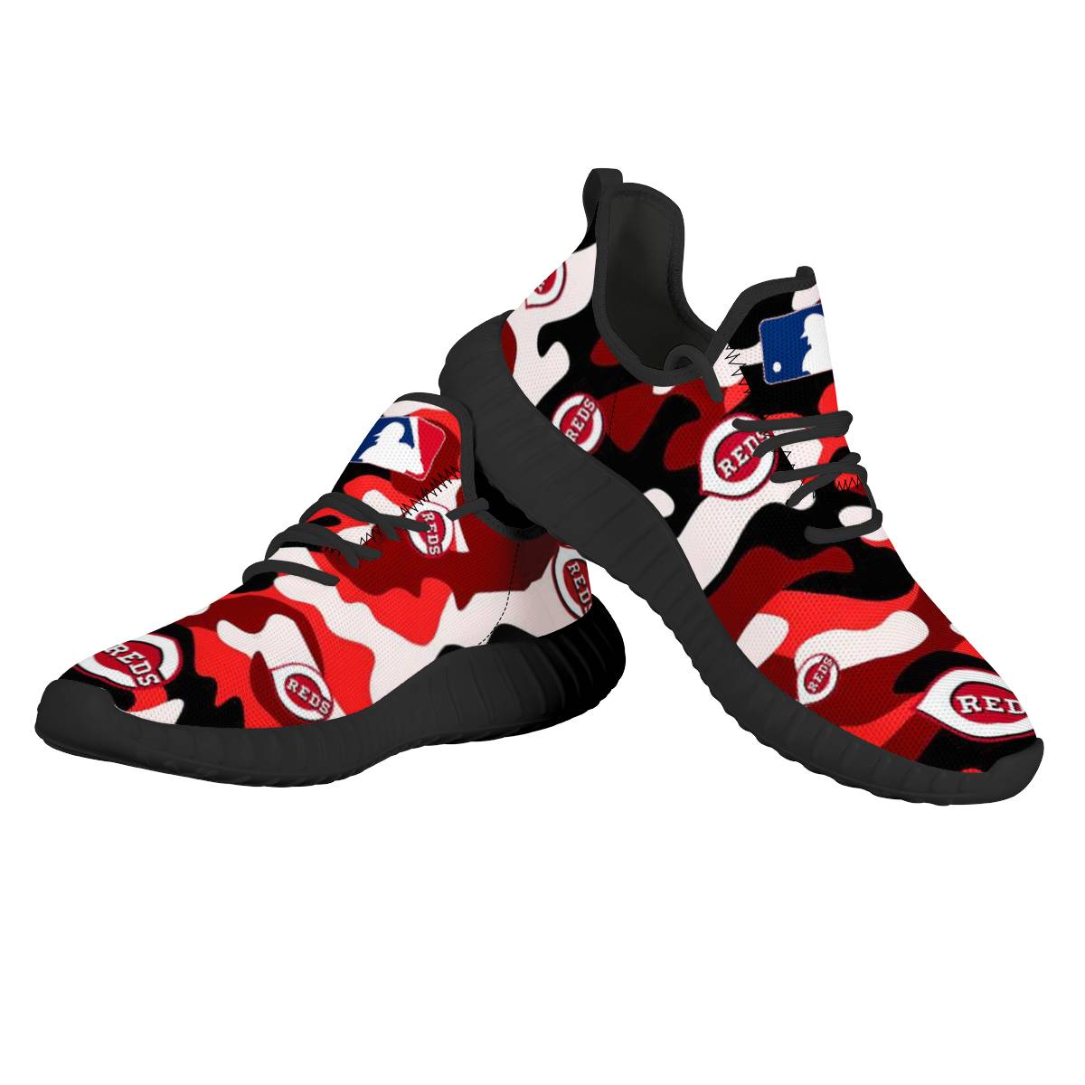 Women's Cincinnati Reds Mesh Knit Sneakers/Shoes 002